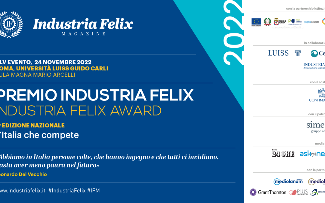 Industria Felix premia le 203 imprese più competitive e affidabili d’Italia